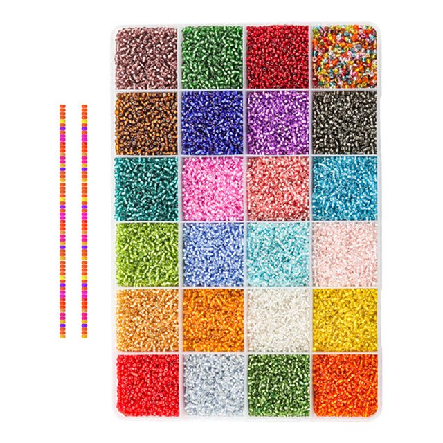 Abbracc 23000Pcs 2mm Glass Beads for Jewelry Making Small Beads for Jewelry Making Tiny