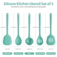 thumbnail image 2 of Silicone Kitchen Cooking Utensil Set: U-Taste 446°F Heat Resistant 13.6in Long Kitchen Gadget, BPA Free Non Stick Rubber Cook Accessories For Stir Fry, Serving, Basting, Mixing (5 Pieces, Aqua Sky), 2 of 9