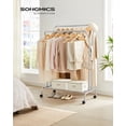thumbnail image 2 of SONGMICS HOME Double-Rod Clothes Rack - Heavy-Duty Metal Frame Garment Rack, 220 lb Max Load, 40.7 inches Wide, Silver, 2 of 6