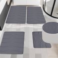 thumbnail image 1 of Fridja Bathroom Rugs 5 Piece - Absorbent Memory Foam Bath Mat for Bathroom, Non-Slip, Machine Washable, Dries Quickly, Bathroom Mat Set Dark Gray, 1 of 5