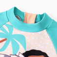 thumbnail image 3 of Disney Disney Princess Toddler Girl 1pc Moana/Areil Colorblock Ruffled Zipper UPF 40+ Long-sleeve Swimsuit, 3 of 7