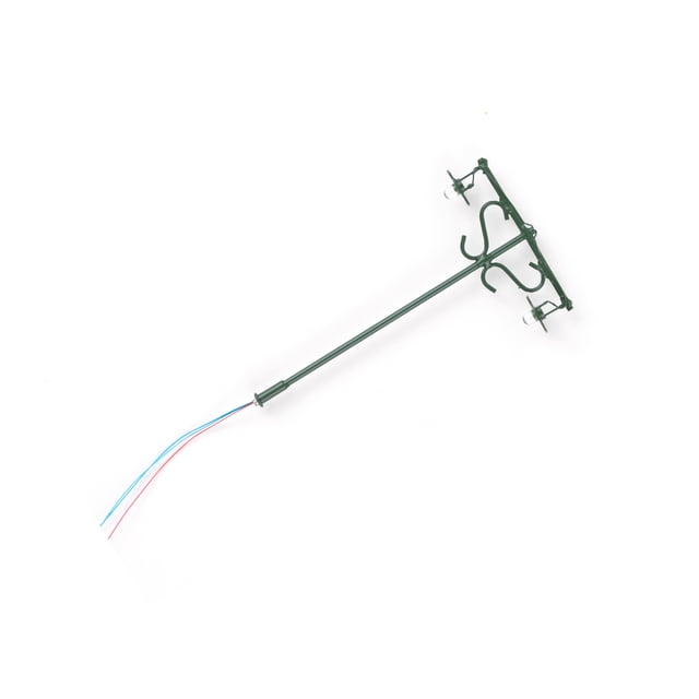 Lampes de Jardin Extérieures à Double Tête, Échelle Miniature, Lampadaire, Décorations de Rue, Vert(1:87)(Blanc)