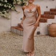 thumbnail image 2 of Women‘s Long Bodycon Dress with Spaghetti Straps, 2 of 5