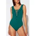 thumbnail image 1 of Bleu by Rod Beattie Maillot une-Pièce à Lacets, 6, Vert, 1 of 1