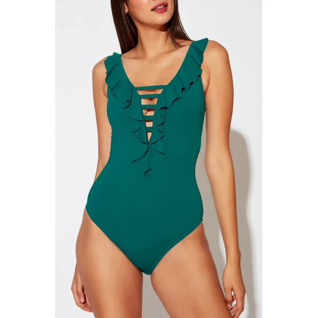 Bleu by Rod Beattie Maillot une-Pièce à Lacets, 6, Vert