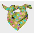 thumbnail image 3 of Bimba Green Donut & Text Printed Pure Silk Scarf Neck Wrap Summer Hair Bandanas For Women 40 x 80 Inches, 3 of 6