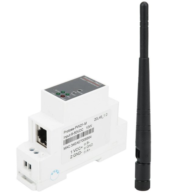 MesaSe High-Speed RS485 to WiFi Ethernet Serial Server eCos System Compatible with Antenna 9-50VDC PW21-M - Industrial IoT Wireless Communication Hub Easy Integration Durable & Relia