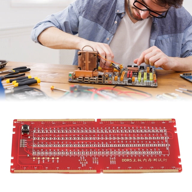 DDR5 Desktop Memory Card, DDR5 Computer Memory Slot Card Memory Slot With Light Memory Motherboard Repair Card