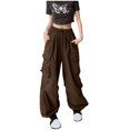 thumbnail image 1 of RKSTN Womens Pants Ladies' Solid Color High Waist Wide Leg Casual Drawstring Work Pants Loose Fitting Long Pants, 1 of 5