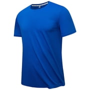Ketyyh-chn99 Mens Shirt Solid Color Short Sleeve Tee Crewneck T-Shirt for Men Soft Classic Tee Men's T Shirts Blue,L