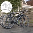 thumbnail image 2 of HOMCOM 2-Bike Adjustable Bike Rack, Steel Floor Bike Stand, Silver, 2 of 10