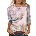 thumbnail image 1 of T-shirts pour Femmes Coupe Ample Mode pour Femmes T-Shirt Imprimé Manches 3/4 Blouse Col Rond Hauts Décontractés T-Shirts Femmes Coupe Ample T-Shirts pour Femmes Coupe Ample T-Shirts pour Femmes Mode, 1 of 5