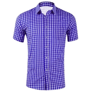 Ketyyh-chn99 Chemises Boutonnées Homme 2024 Hauts pour Homme Été Chemise Boutonnée Coupe Ajustée Blouse Uni Coton Chemises Habillées pour Homme Bleu Foncé,m