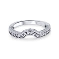 thumbnail image 4 of 1/4ct Notched Wedding Ring Curved Antique Like Enhancer, 4 of 4