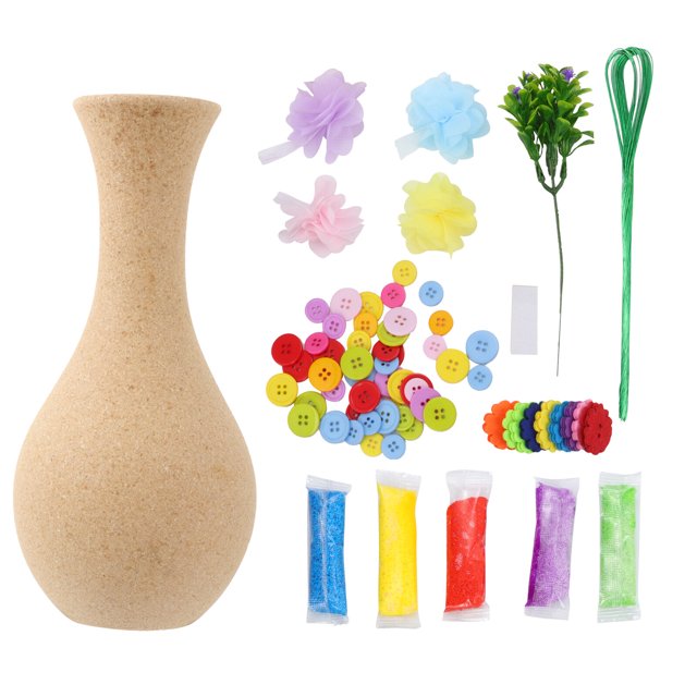 MasteelfCA 2 Sets Flower Craft Handmade Kit Kid Vase Art Toy DIY Activity Gift Crafts