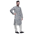 thumbnail image 2 of Atasi Printed Designer Rayon Button Down Casual Kurta With Pajama For Men, 2 of 4