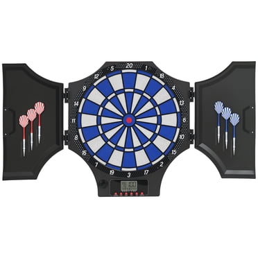 Soozier Electronic Dartboard with 31 Games, Soft Tip Dart Board Cabinet Set