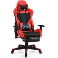 thumbnail image 1 of Costway Chaise de Jeu de Massage Inclinable de Course pour Bureau et Ordinateur avec Repose-Pieds Rouge, 1 of 10