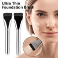 thumbnail image 2 of Light Concealer Flat Head Foundation Brush - Aluminum Handle Wooden Tube H2E4, 2 of 8