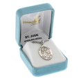 thumbnail image 2 of Heartland Store Men's Saint Jude Sterling Silver Oval Pendant + 24 Inch Endless Rhodium Plated Chain, 2 of 2
