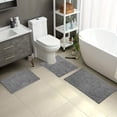 thumbnail image 1 of Boovnll Bathroom Rugs Set of 3, Super Absorbent Soft Chenille Solid Color Toilet Mat, Bath Mat Non-Slip Backing Quickly Drying for Bathroom, Kitchen, Pool, Bath Mats for Bathroom, 1 of 8