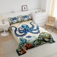 thumbnail image 4 of Erosebridal Kids Octopus Bedding Twin Comforter Set, Retro Map Down Comforter, Nautical Ocean decor, Reversible 2-Piece, 4 of 7