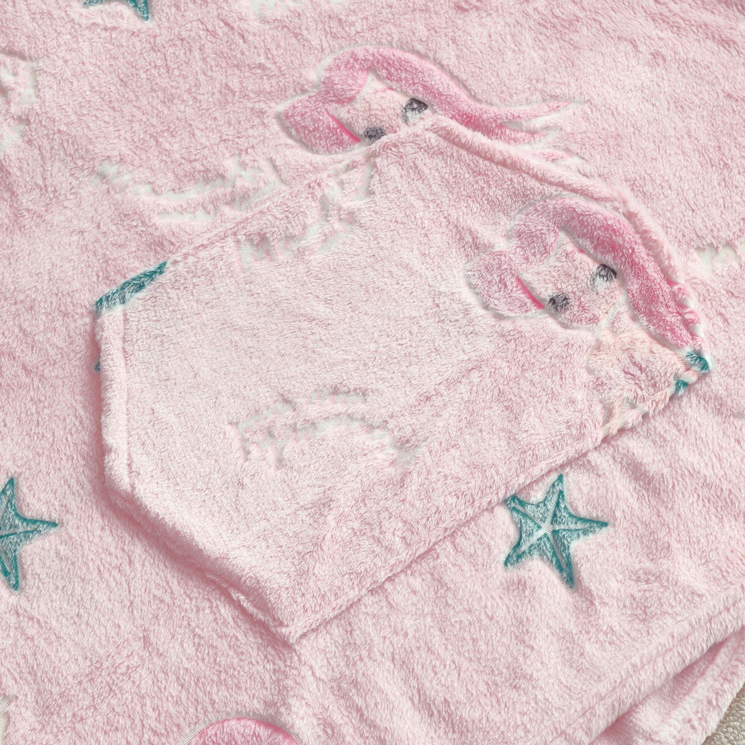 Sweat à capuche Marina Decoration phosphorescent pour enfants et filles, surdimensionné, en flanelle polaire douce et chaude, avec poche géante, 110 x 75 cm, rose sirène