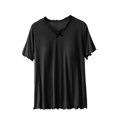 thumbnail image 2 of TopLLC Ensembles de Pyjama Ensembles de Détente pour Femmes, Vêtements de Nuit pour Femmes Blouse Femme Uni Décontracté Mode Col Rond Coupe Régulière Sans Manches Hauts de Vêtements de Nuit Manches Courtes Hauts de Pyjama, 2 of 4