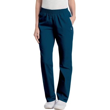 Landau Pantalon d'Uniforme Médical à Coupe Décontractée pour Femmes, Bleu Marine, Grande Petite