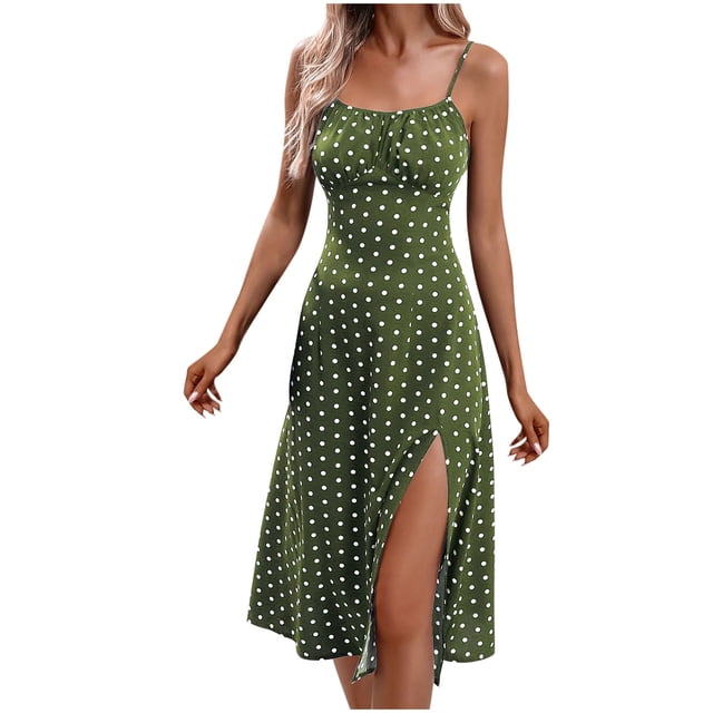 Birdeem Robes pour Femmes, Mode Été, Robe Aguichant à Bretelles Pendantes, Imprimée et Col Rond Fendu