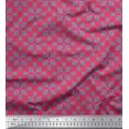 thumbnail image 1 of Soimoi Pink Cotton Voile Fabric Square & Triangle Geometric Print Sewing Fabric Yard 42 Inch Wide, 1 of 3