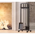 thumbnail image 4 of Kingson Ensemble de 5 Pcs d'Outils pour Foyer, Support Artisanal, Ensembles pour Foyer Extérieur, Outils pour Foyer Intérieur, Pelle, Pinces, Brosse, Tisonnier, Bois S, 4 of 7