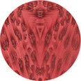 thumbnail image 1 of Ahgly Company Tapis d'Intérieur Ronds Transitionnels Rouges Lavables à la Machine, 3 Pieds Rond, 1 of 7