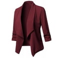 thumbnail image 1 of QIPOPIQ Blazer Léger pour Femmes à Manches Longues, Classique, Drapé, Ouvert à l'Avant (P-5TG) Liquidation, 1 of 6