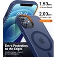thumbnail image 3 of Entronix Heavy Duty Case For iPhone 12, 12 Pro, Translucent Matte Back, Magnetic Sturdy Case, Navy, 3 of 5