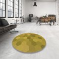 thumbnail image 4 of Ahgly Company Tapis d'Intérieur Ronds Transitionnels Jaunes Lavables à la Machine, 3 Pieds Rond, 4 of 7