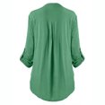 thumbnail image 3 of Leutsin Women Ladies Large Size Button Solid Lace V-Neck Long Sleeve Shirt Blouse, 3 of 4