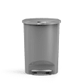 thumbnail image 1 of Simplehuman 50 Liter / 13 Gallon Semi-Round Plastic Step Garbage Bin with Secure Slide Lock Lid, Gray, 1 of 9