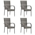 thumbnail image 2 of vidaXL 5 Piece Garden Dining Set Grey Poly Rattan, 2 of 5