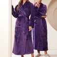 thumbnail image 4 of MeetoTime Women's Full Length Robe, Warm and Cozy Fleece Bathrobe, Unisex Man Woman Robe Loungewear, 4 of 6
