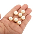 thumbnail image 4 of Unique Bargains Pendentifs Perles Factices 12 mm, Lot de 150 Perles Rondes Imitation Perle, Beige Doré, 4 of 6