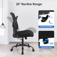 thumbnail image 3 of Chaise de Bureau Ergonomique avec Soutien Lombaire, Accoudoirs Rembourrés Relevables, Chaise d'Ordinateur en Maille pour Cadre, Chaise de Travail, 320 Lb, 3 of 10