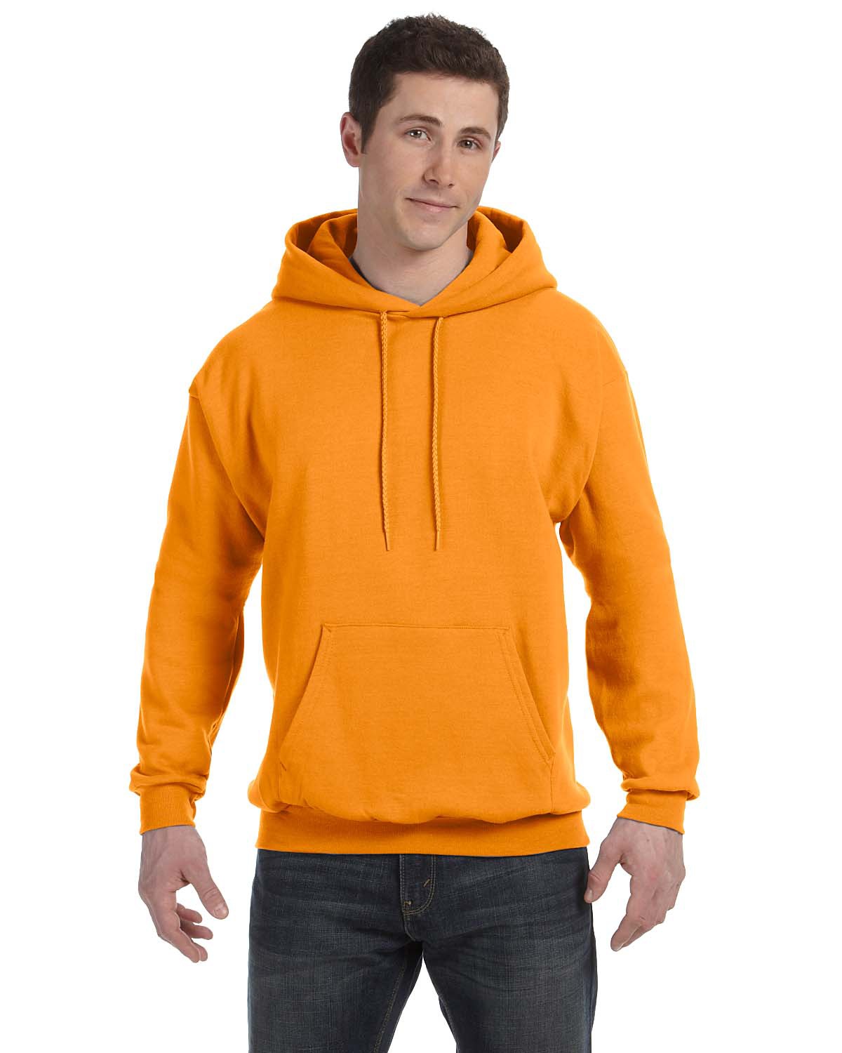 Le Hanes 78 oz EcoSmart 50/50 Pull à Capuche - ORANGE Sécurité - L