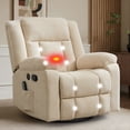 thumbnail image 1 of YSICK Swivel Rocker Recliner Chair with USB Ports Chenille for Living Room,Khaki, 1 of 7