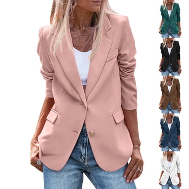 Fall Savings!Blazers For Women Business Casual Button Front,Blazers Jackets Elegant Women,Womens Bussiness Casual Blazers Open Front Long Sleeve Work Office Blazer Jacket Fall Fashion 2024