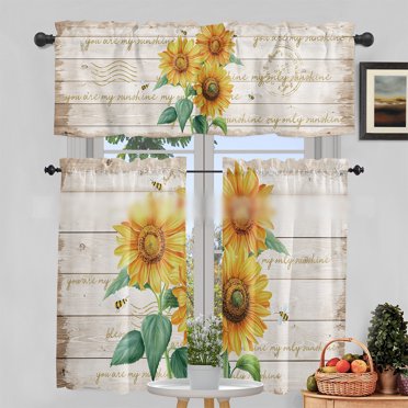 Innerwin Short Curtain Light Filtering Half Kitchen Curtains Rod Pocket Modern Window Drapes Decor Decorative Tier Simple Letters Printed Style F 1pc: 54x18in