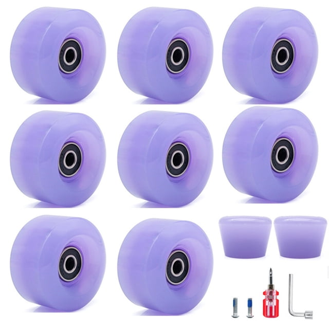 8pcs Skate Wheel Skateboard Part Inline Sport Accessories Replacing Fittings High Speed Roller Skates Wheels Modified Component Purple