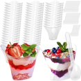 thumbnail image 1 of 50 Pcs Dessert Cups with 50 Spoons Clear 3.38oz Plastic Cheesecake Parfait Pots Reusable Parfait Appetizer Cup Transparent Dessert Cup Bowl for Pudding Mousse Snacks, 1 of 9