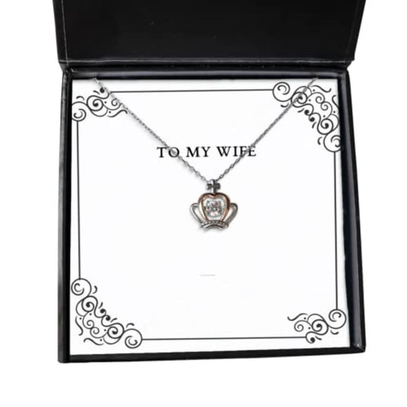 Epic Wife Gifts, Thanks for Being My Partner in Life and My Partner in Bed. Oh, Love Birthday Crown Pendant Necklace from Wife, Birthday Gift for Wife, Present for Wife, Gift Ideas for Wife