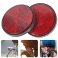 thumbnail image 4 of 2 Pcs Plastic Round Reflective Warning Reflectors for Cars Motorcycles Bicycles ATVs and Dirt Bikes Red, 4 of 8